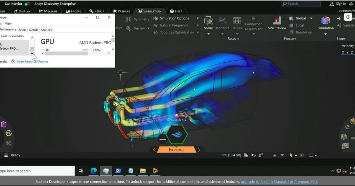 Ansys Discovery on Azure's AMD Radeon V710 GPUs: What Fractional GPU Allocation Means for Simulation Budgets