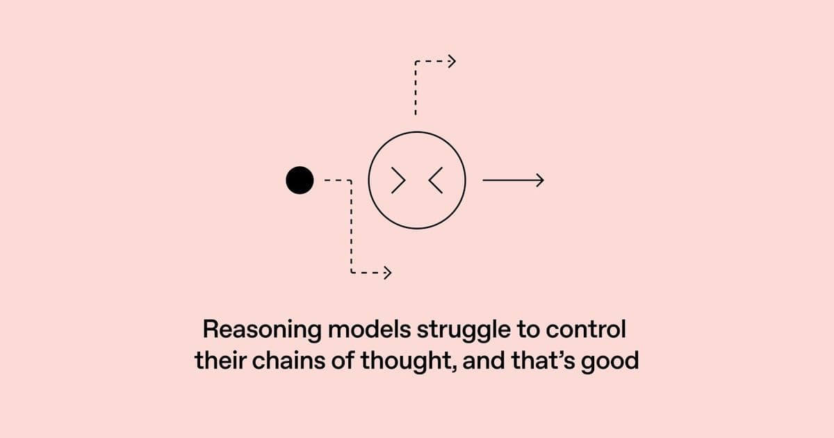 Reasoning Models Struggle to Control Their Chains of Thought, and That’s Good