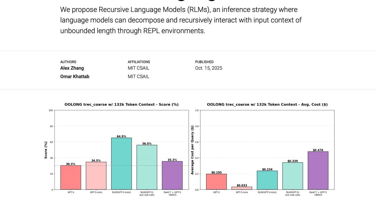 Recursive Language Models: A New Paradigm for Unbounded Context Processing