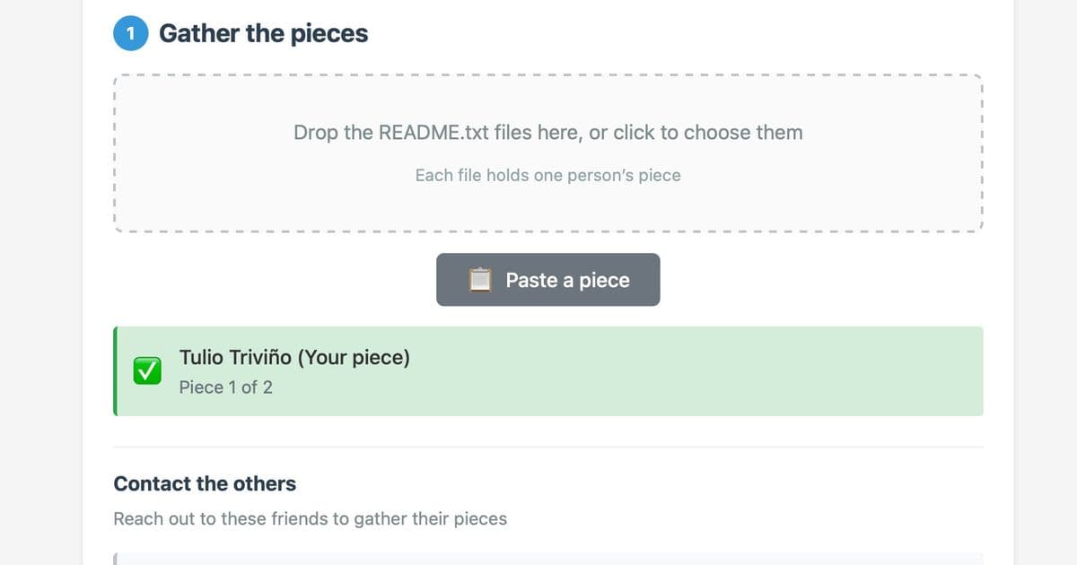 ReMemory: A Browser-Based Tool for Secure Recovery Key Sharing