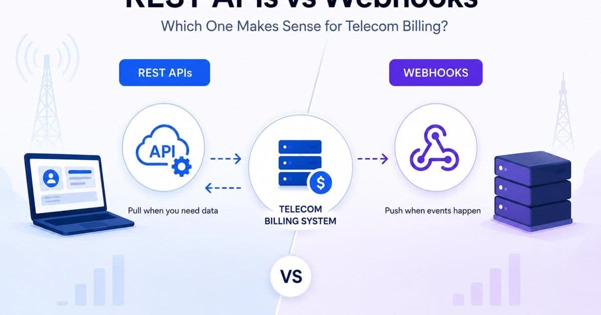 REST APIs vs. Webhooks in Telecom Billing – Which One Actually Makes Sense?