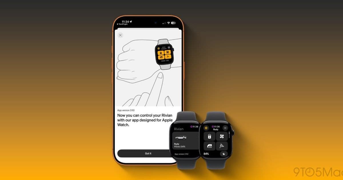 Rivian Launches Apple Watch App with Vehicle Controls & Digital Key Integration