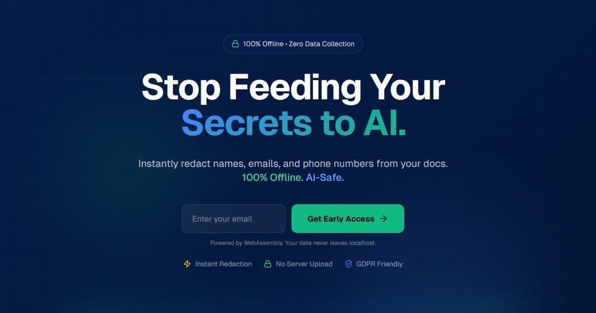 SafePrompt Redactor: Protecting Your Data in the Age of AI Chatbots