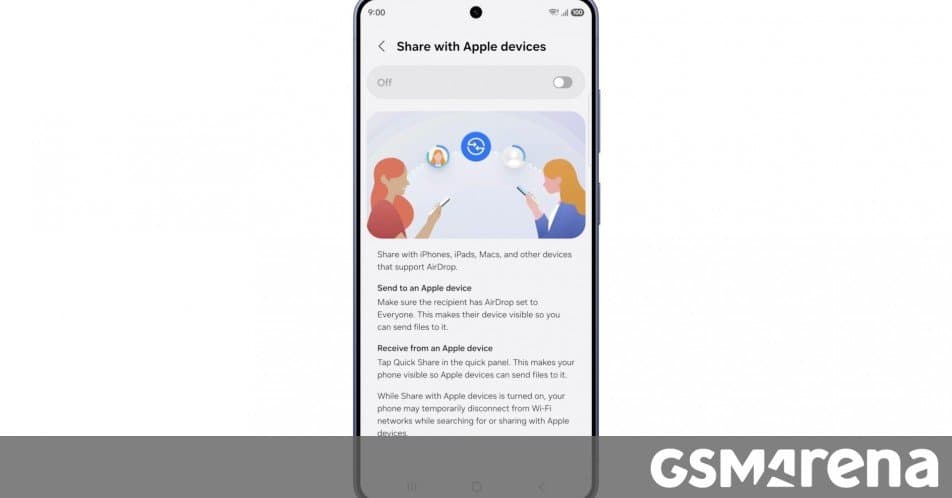 Samsung Galaxy S26 Series Gets AirDrop Support via Quick Share