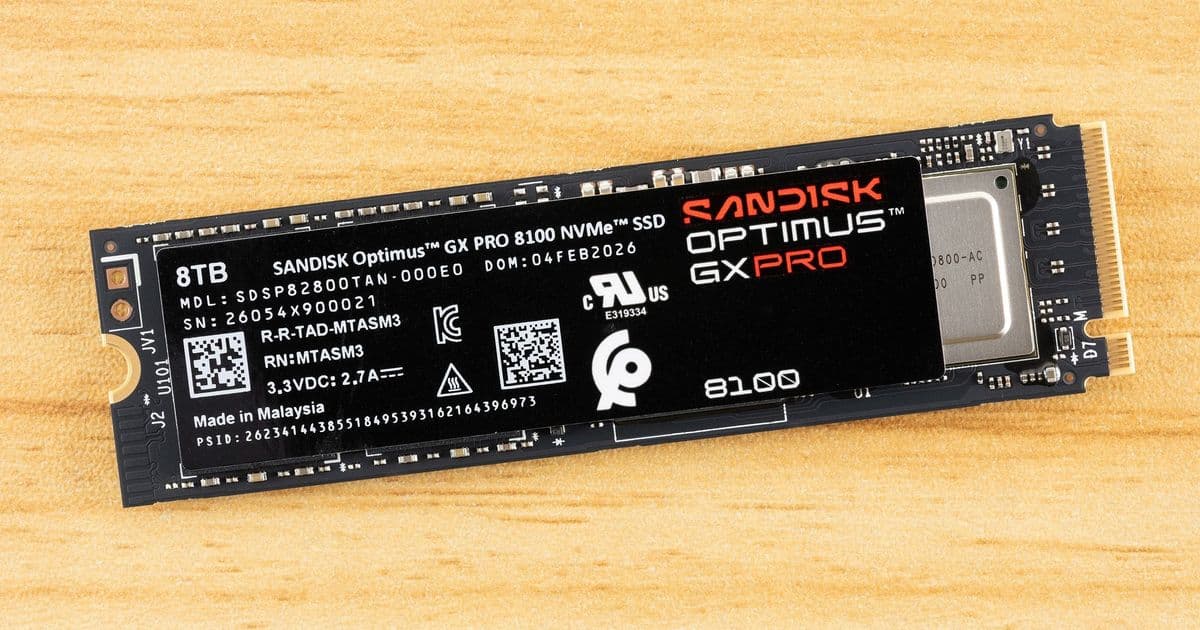SanDisk asks $2,799 for an 8TB PCIe 5.0 SSD built for latency and capacity