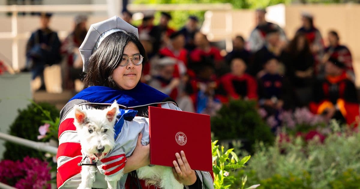 MIT nanoscientist graduates with her very good boy, Vinny