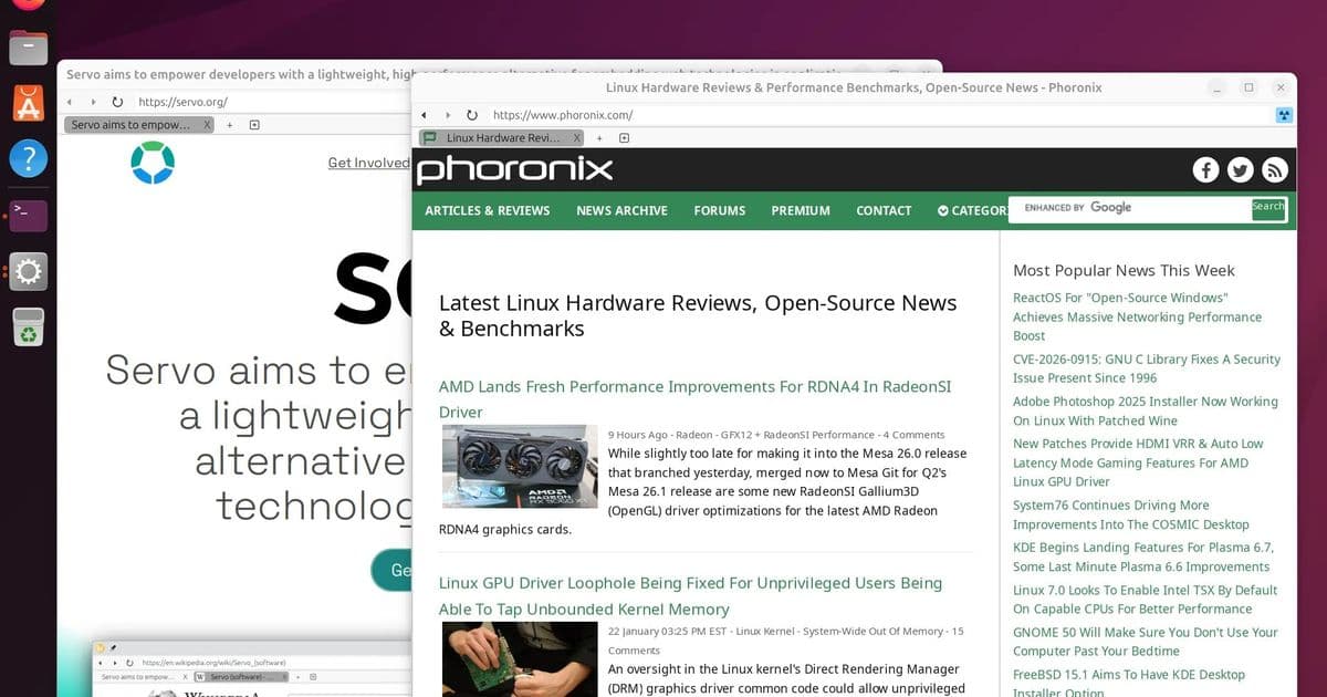 Servo Browser Engine Starts 2026 With Many Notable Improvements
