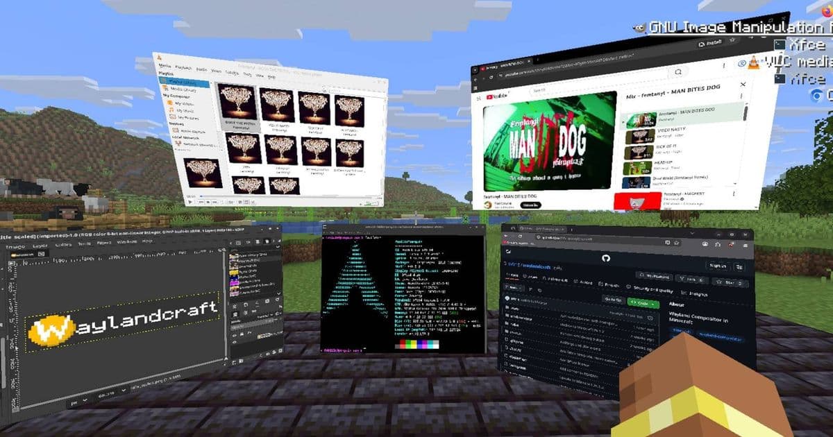 Someone built a full Wayland compositor inside Minecraft, and it actually works