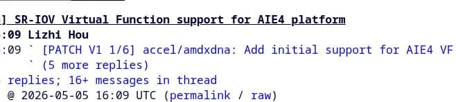 SR-IOV Support Appears To Be Coming For Next-Gen Ryzen AI NPUs - Phoronix