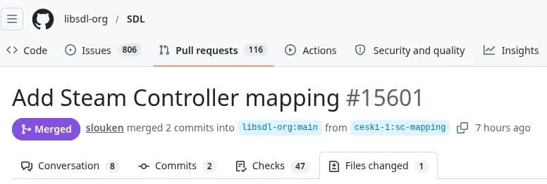Steam Controller Mapping Merged To SDL Library