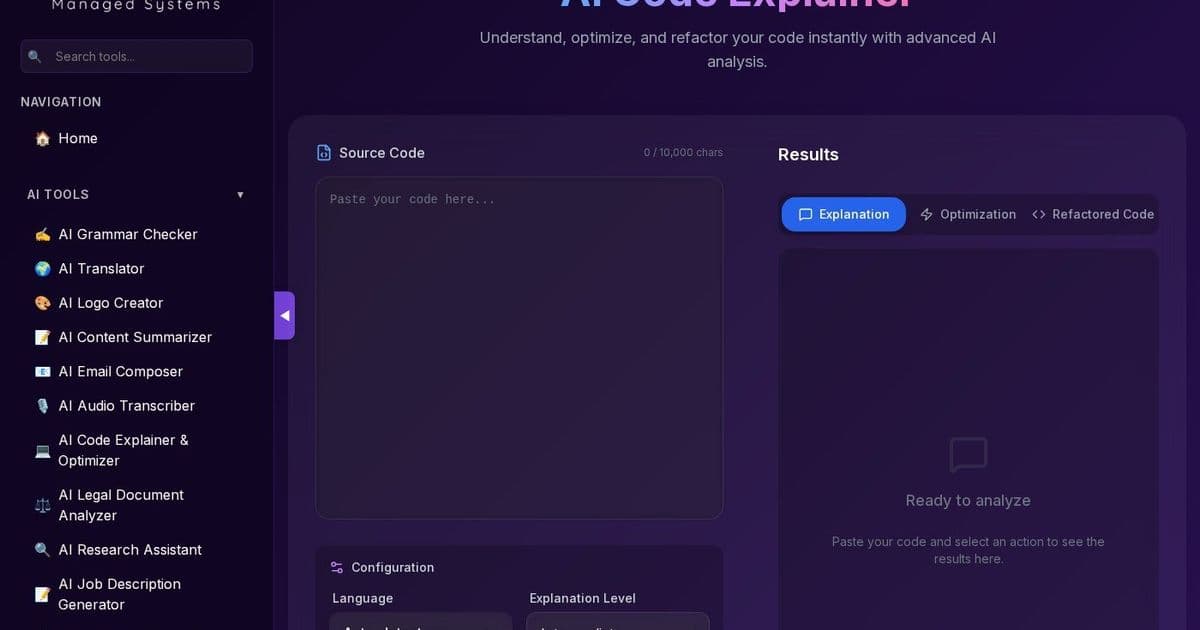 Supercharge Your Codebase: AI Code Explainer & Optimizer from LavX Tools