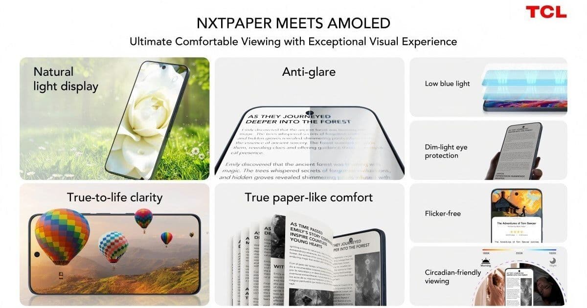 TCL's NXTPAPER AMOLED Displays Promise Paper-Like Comfort with Premium Performance