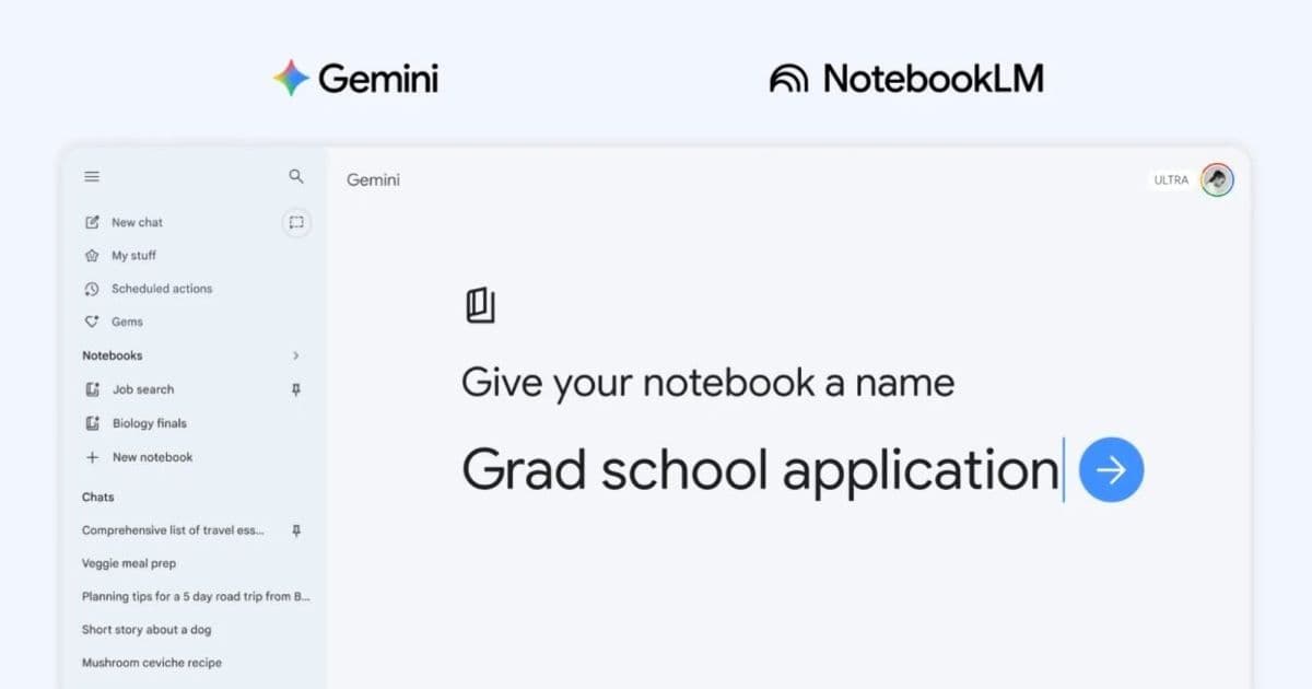Google Introduces "Notebooks" in Gemini App for Enhanced NotebookLM Integration