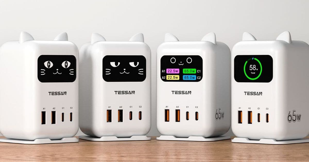 Tessan CS07 65W Charging Station Review: A Purr-fect Desk Companion with Animated Cat Face