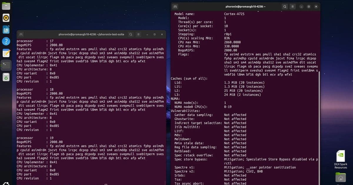 NVIDIA GB10 Arm CPU Benchmarks: Dell Pro Max vs. AMD Ryzen AI Max+ Strix Halo