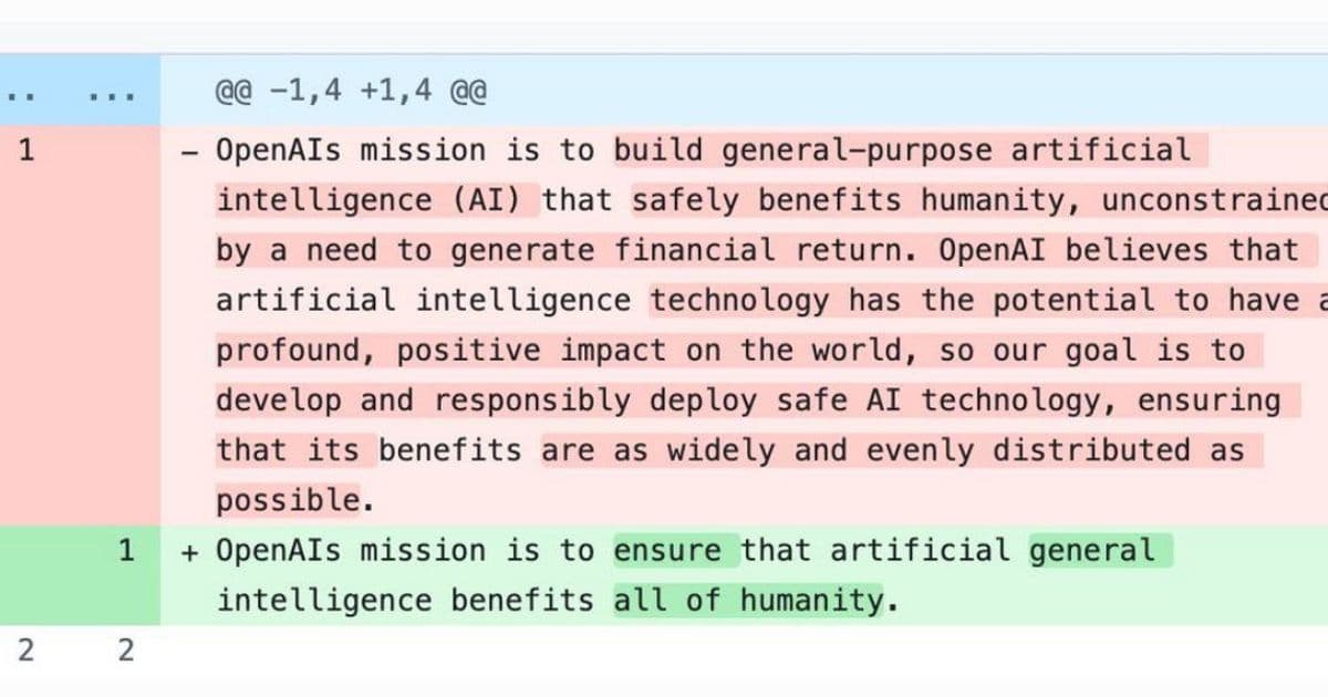 OpenAI's Mission Statement Evolution Reveals Strategic Shifts