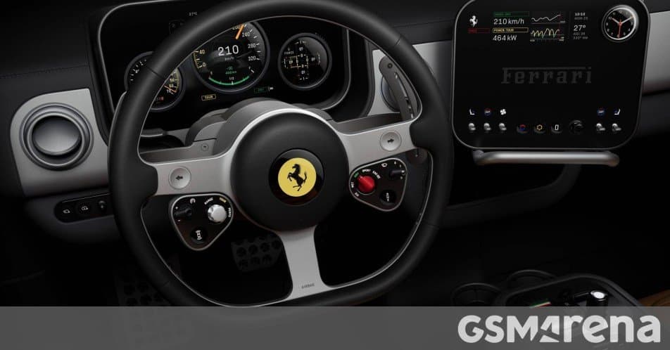 Ferrari Luce’s cockpit gets Samsung OLED panels with giant holes and stacked design