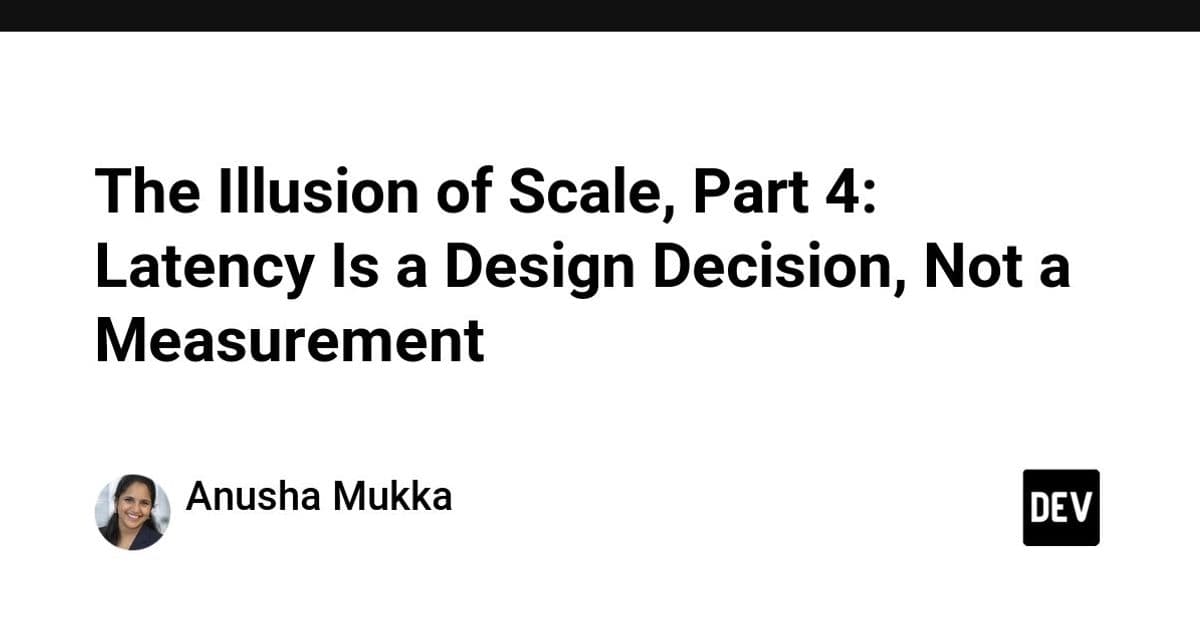 The Illusion of Scale, Part 4 – Why Latency Is a Design Decision, Not a Metric