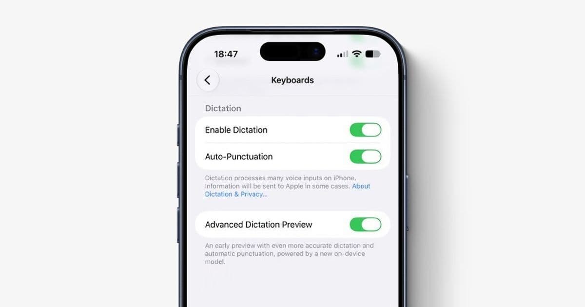 iOS 27 Beta 1 Keeps Advanced Dictation Off by Default, Which Matters for Real App Testing