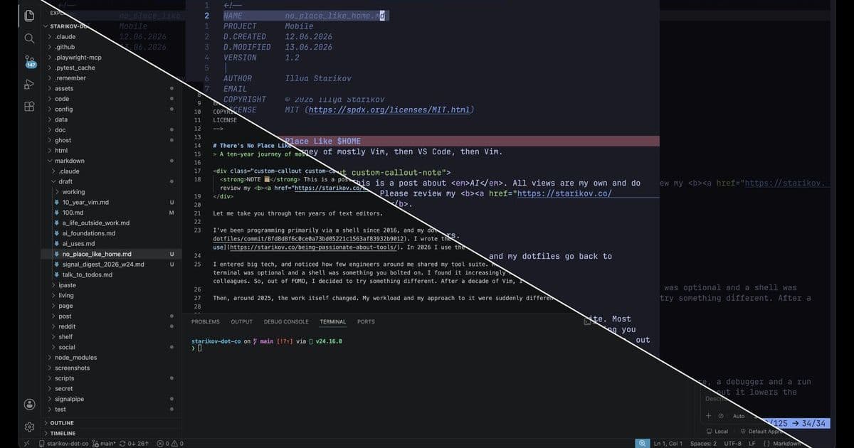 Developer returns to Vim as AI changes code review