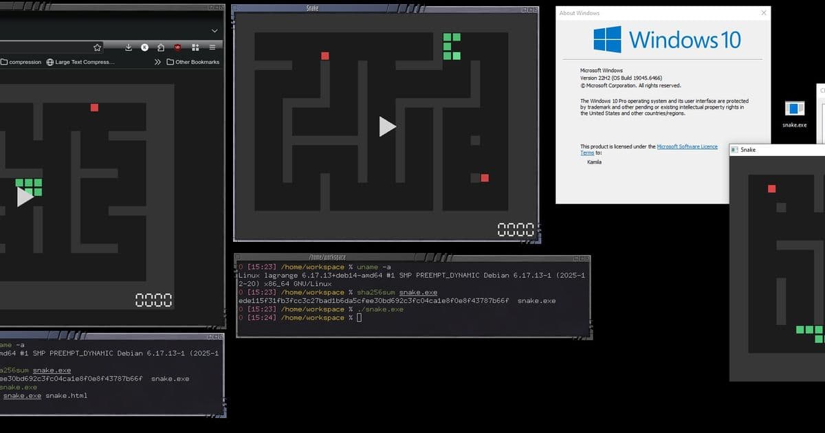 A 13 KiB Polyglot Game: How One File Runs on Windows, Linux, and the Browser