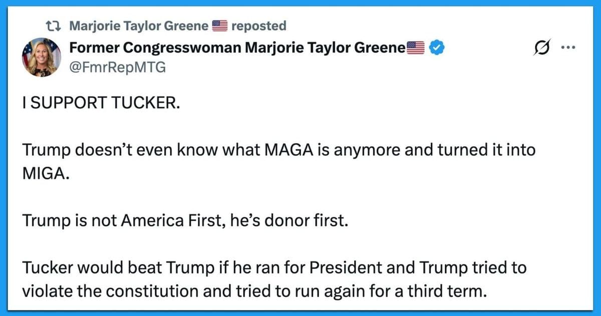 Tucker 2028: Marjorie Taylor Greene Floats White House Bid for Carlson