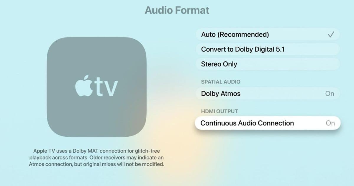 tvOS 26.4 Introduces 'Continuous Audio Connection' to Fix Sonos Audio Issues