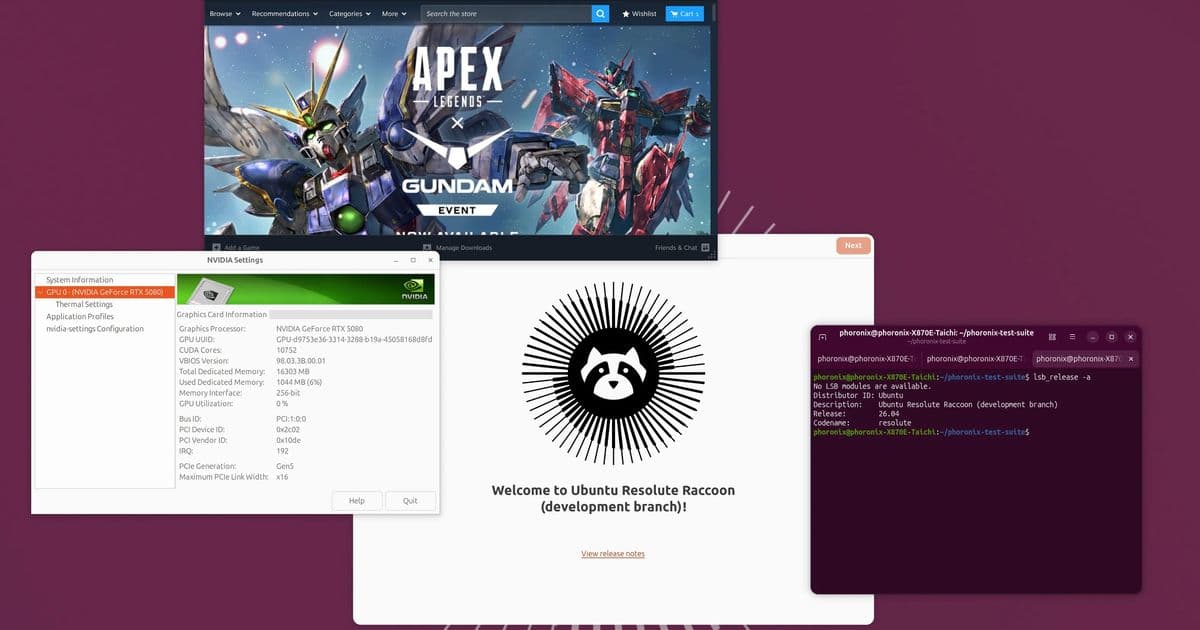Ubuntu 26.04 With GNOME 50 Shows Gaming Performance Gains for NVIDIA Users