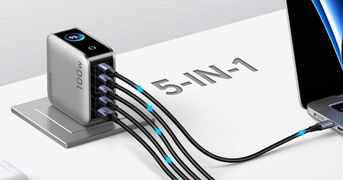 Ugreen's 5-Port 100W GaN Charger Challenges Anker with Smart Display and More Connectivity