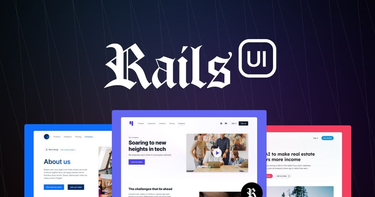 Rails UI: Professional Components and Themes for Ruby on Rails Applications
