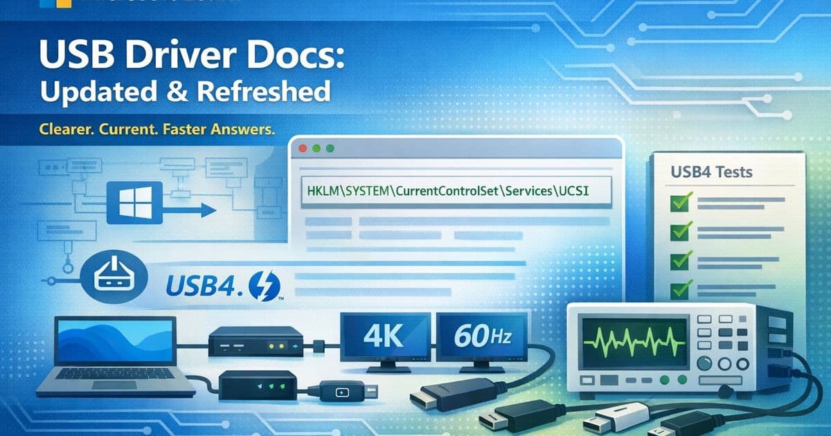 Microsoft Updates USB4 Testing Requirements and Driver Documentation for Windows 11