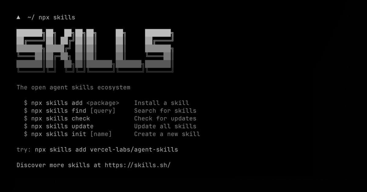 Vercel Launches Skills.sh: A New Open Ecosystem for AI Agent Commands