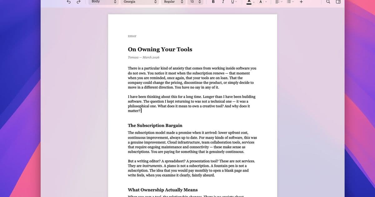 Verso 1.0.22 Is a Mac Word Processor Built Around Fewer Decisions