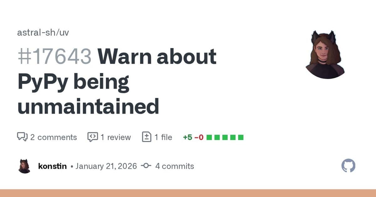 UV Warns Users About PyPy's Uncertain Future