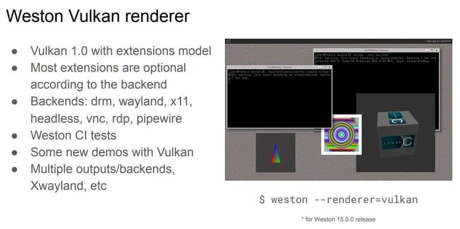 Weston 15.0 Brings Vulkan Renderer and HDR Support to Wayland