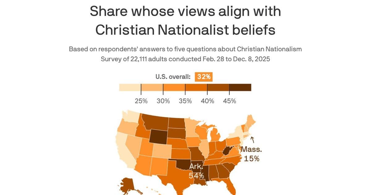 Christian Nationalism's Geographic Concentration in the United States