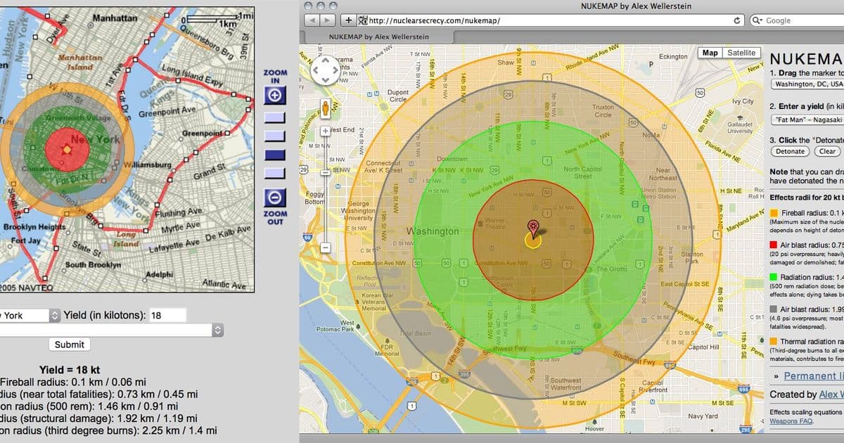 NUKEMAP Creator Forced Off Google Maps as API Costs Skyrocket