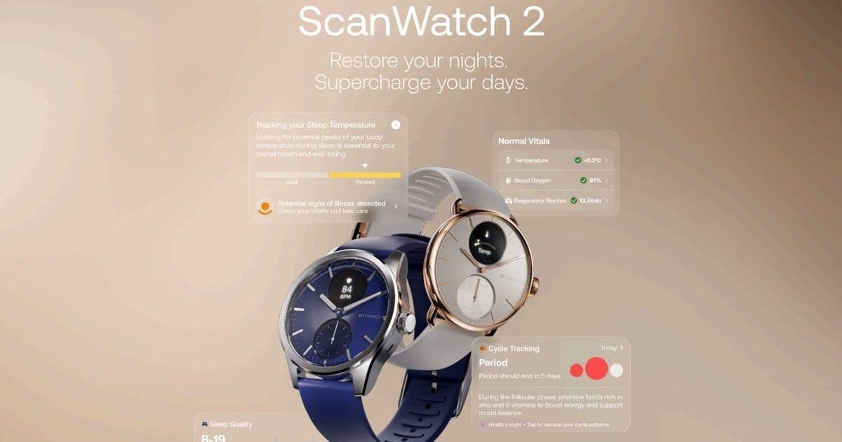 Withings ScanWatch 2 Debuts AI-Powered Vitality Indicator to Predict Illness Before Symptoms