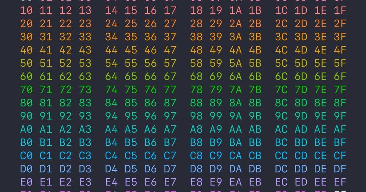 Your Hex Editor Should Color-Code Bytes