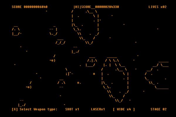 40-Year-Old Arcade Classic Gradius Gets Pure ASCII PC Remake