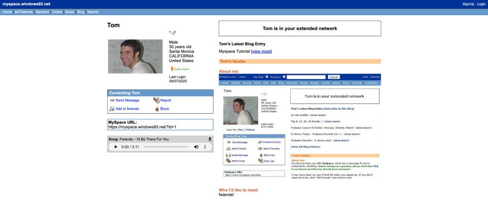 Myspace93's homepage