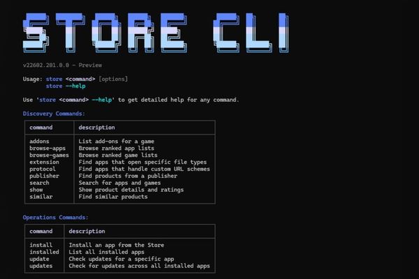Microsoft Store Gets Command-Line Interface for App Management