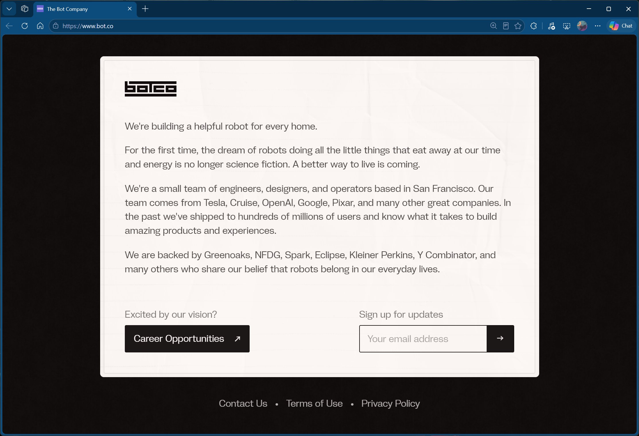 The Bot Company website