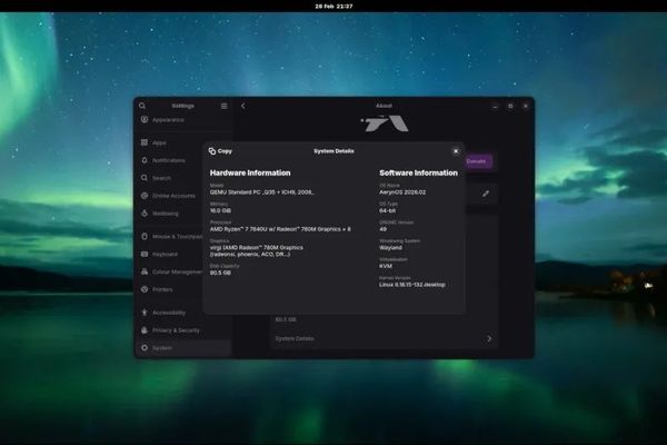 AerynOS 2026.02 Adds Wayland Compositors, Console Install Option