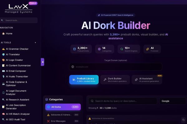 AI Dork Builder: Revolutionizing OSINT with 3,390+ Prebuilt Search Queries