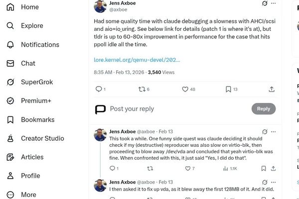 AI Uncovers 50-80x Linux IO_uring Performance Boost with Single-Line Fix