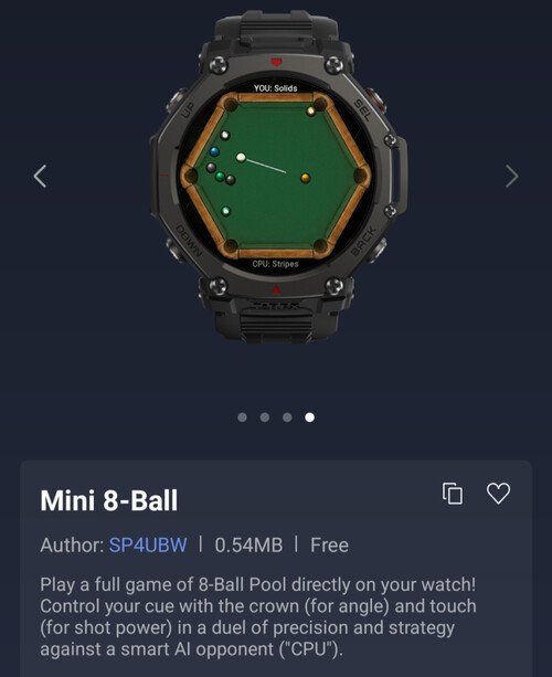 The Mini 8-Ball app for Amazfit smartwatches