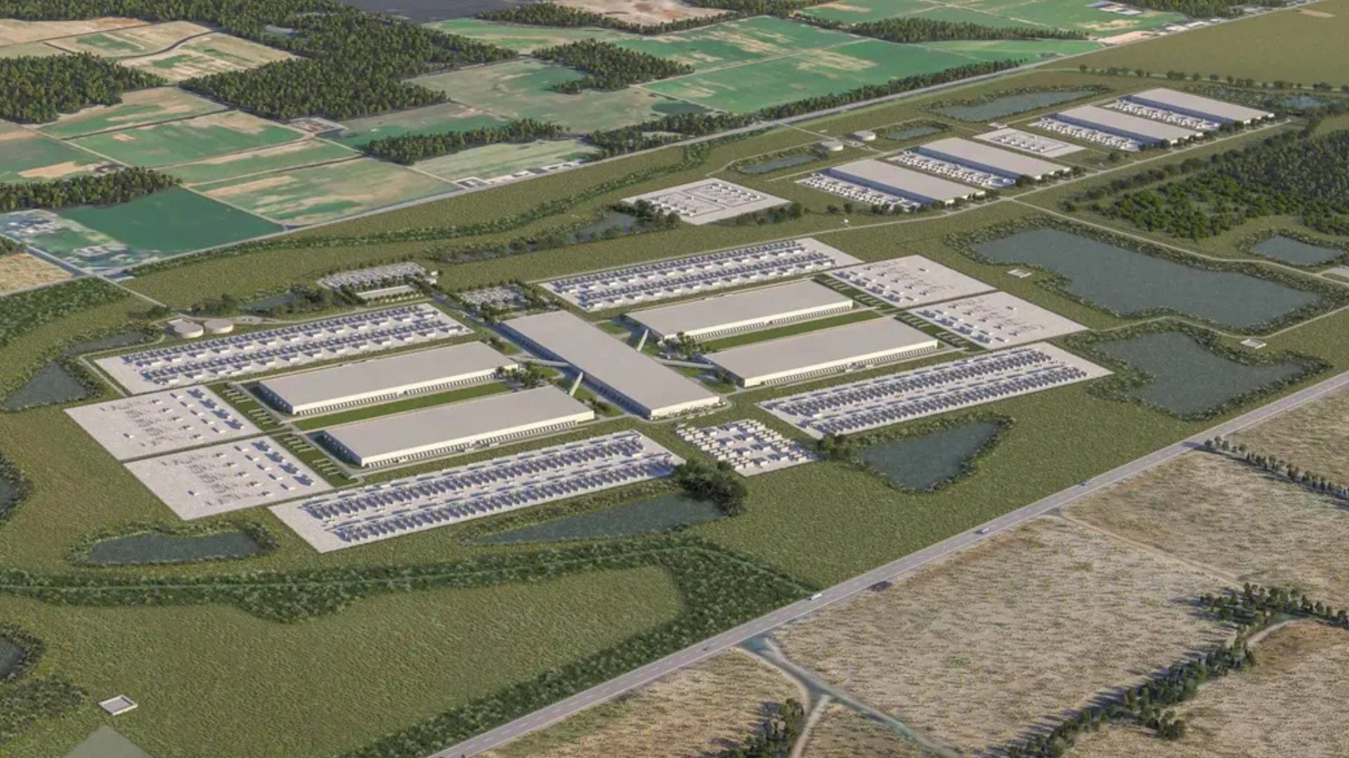 A rendering of Meta’s planned data center in Louisiana