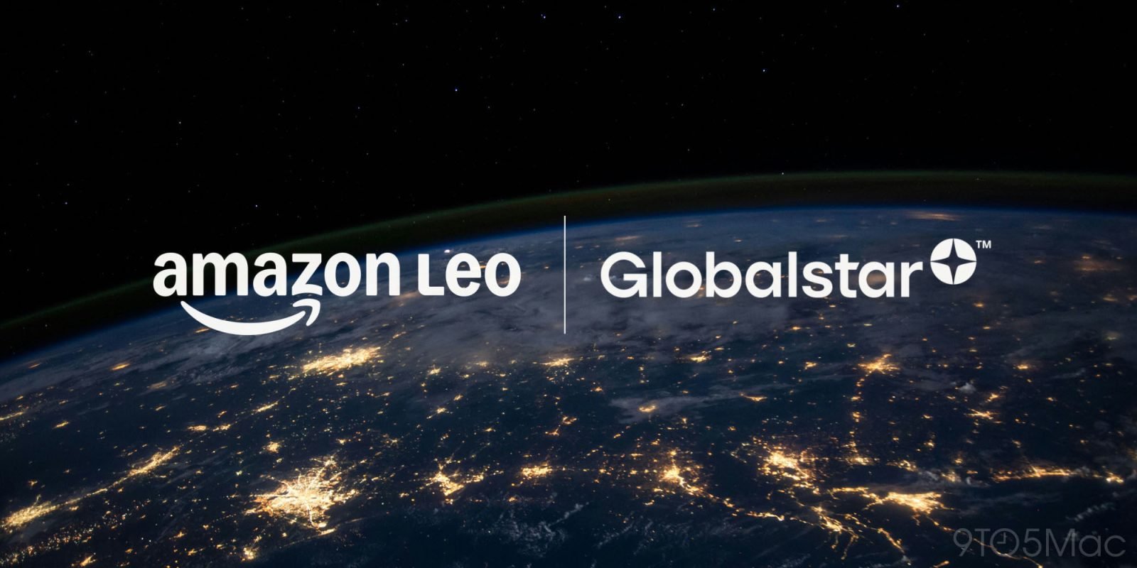 Amazon buying Globalstar; Apple satellite services to use Amazon Leo | Image shows both company logos over a satellite view of the Earth