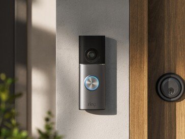 Ring offers security cameras and doorbells like the one show here.